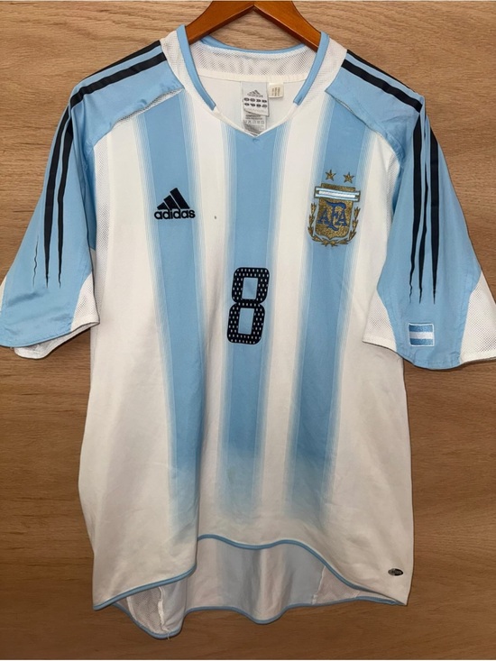 adidas Other - 2004 Adidas Argentina Soccer Jersey in Sky Blue & White with # 8 Riquelme